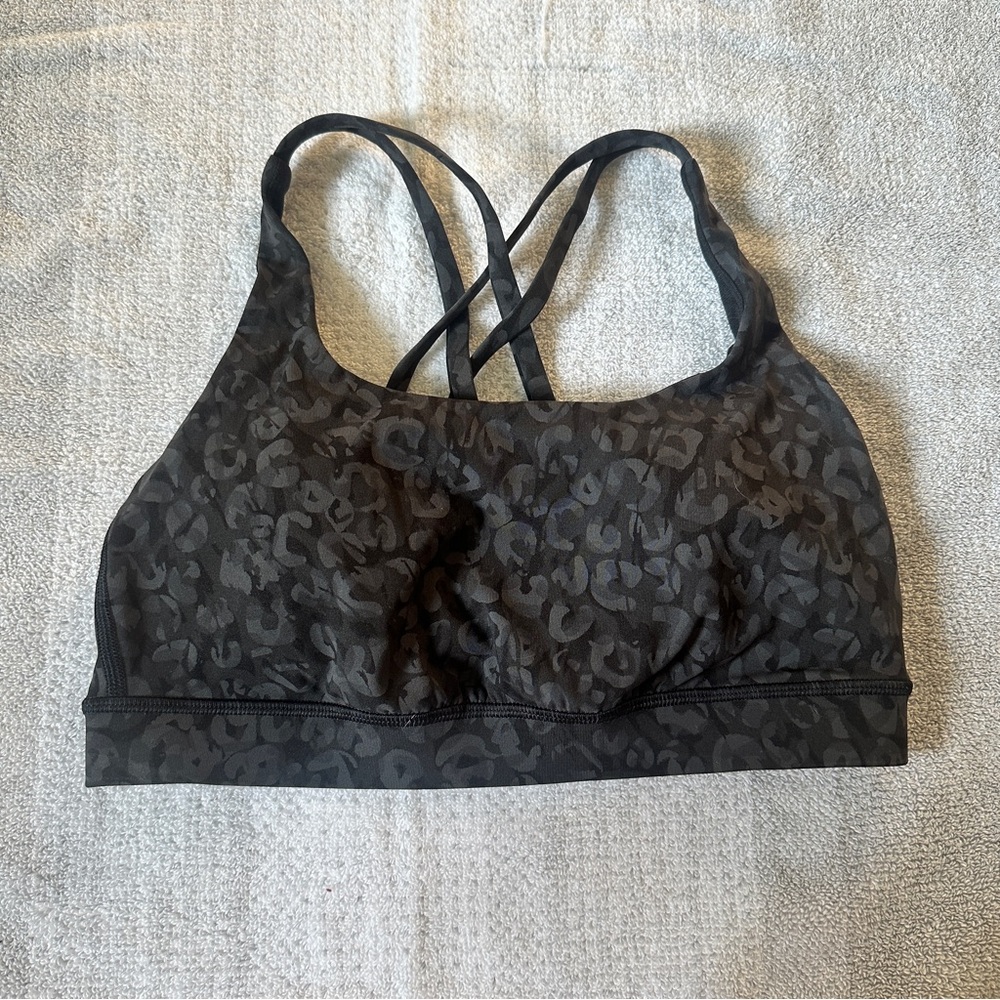Lululemon Energy Bra Intertwined Camo Deep Coal Multi size 6